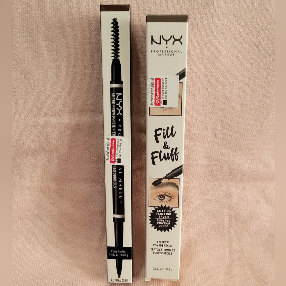 NYX Fill & Fluff Eyebrow Pomade Pencil(Brunette) & Micro Brow Pencil (Chocolate)